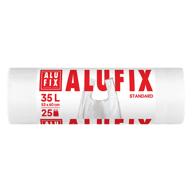 ALUFIX Garbage bags with handles 35L/25buc, HDPE 53x60cm